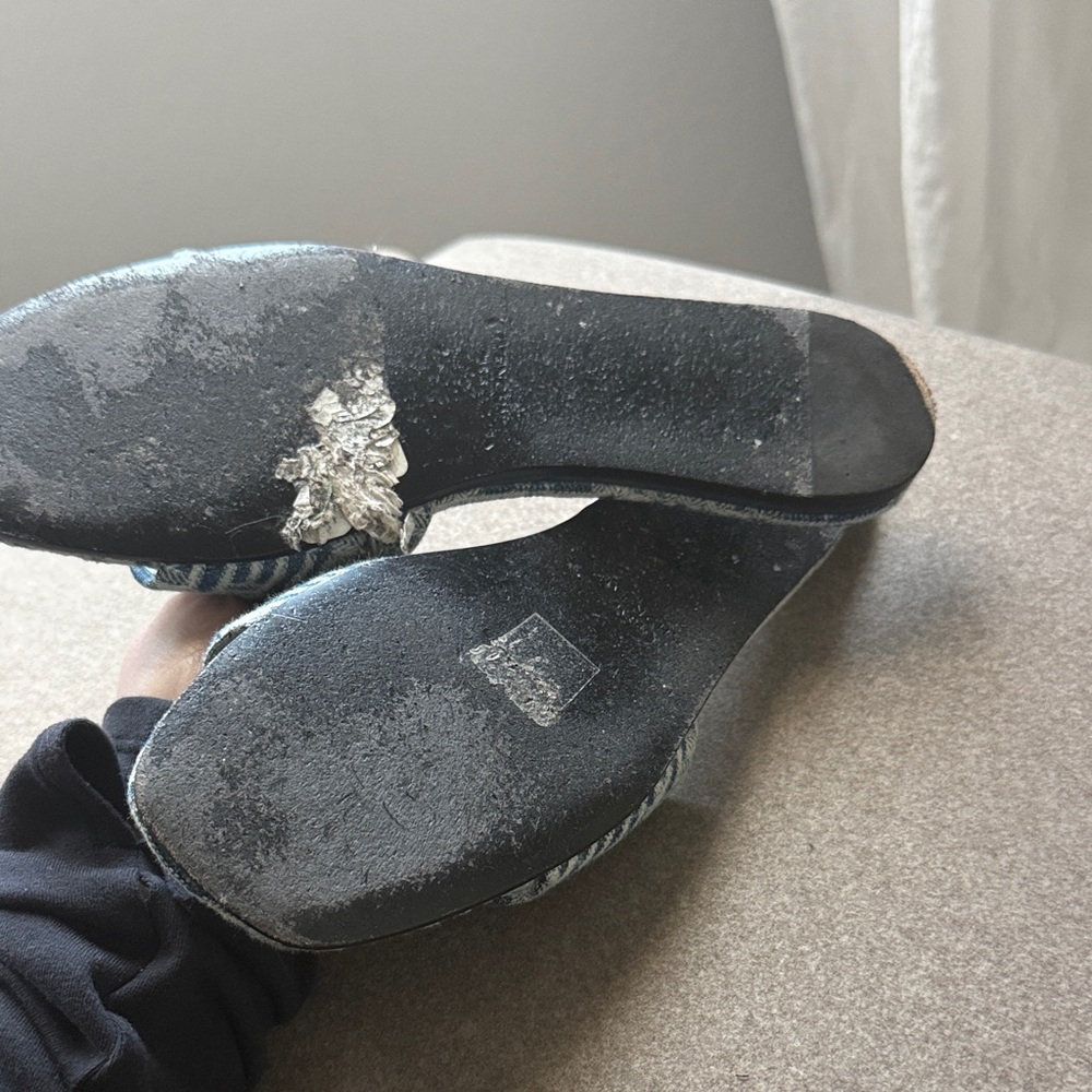 Givenchy Light Blue Patterned Slide Mules - Women… - image 2